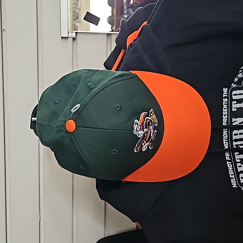 Going Yard Green and Orange Miami Baseball Hat